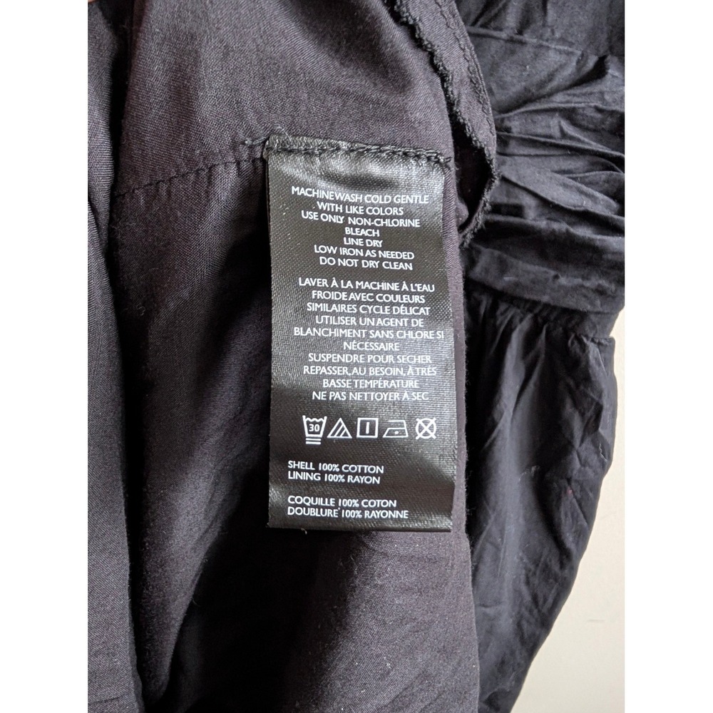 Anthropologie Katerina Button-Front Dress Maxi Dress Black Cotton V-Neck Large - Picture 9 of 10